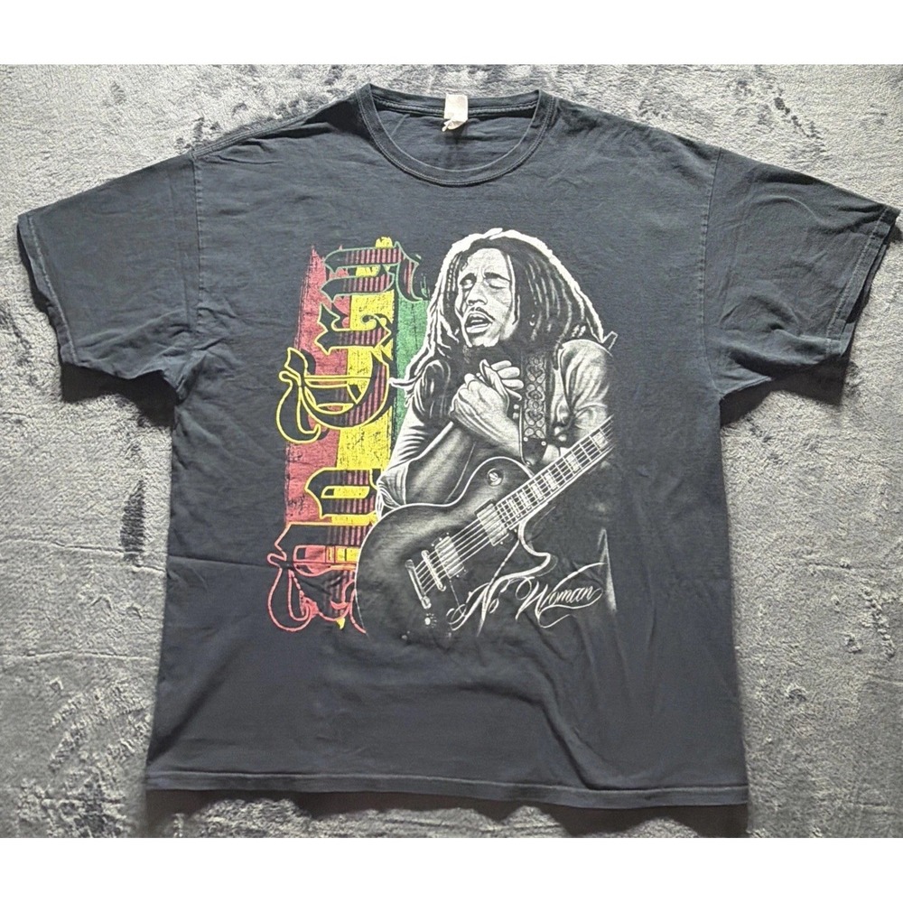 Vintage Bob Marley No Woman No Cry T-Shirt. 90's Black Sz. XL